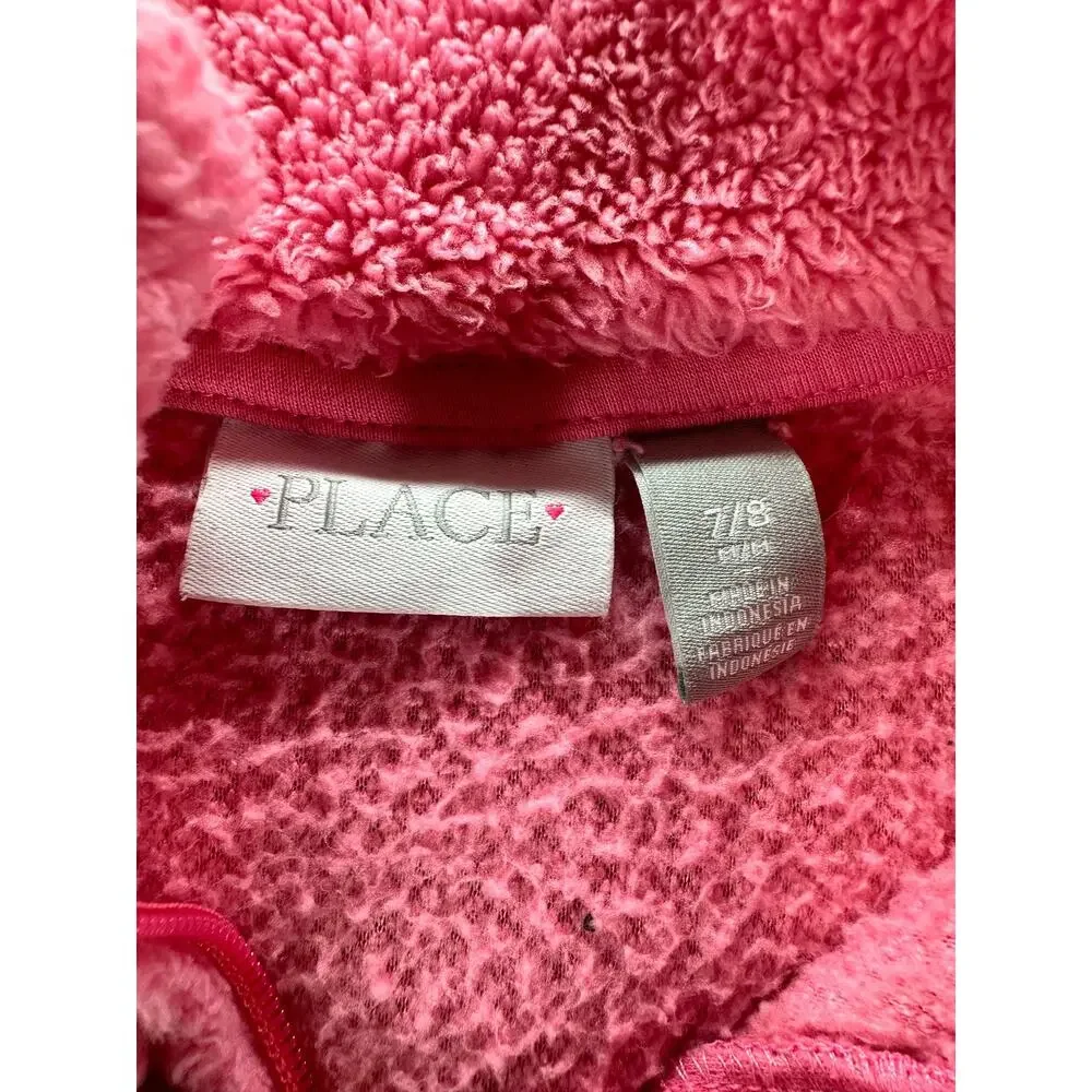 The Children's Place Girls Sherpa Fleece Quarter Zip Sweatshirt Size Medium 7/8
